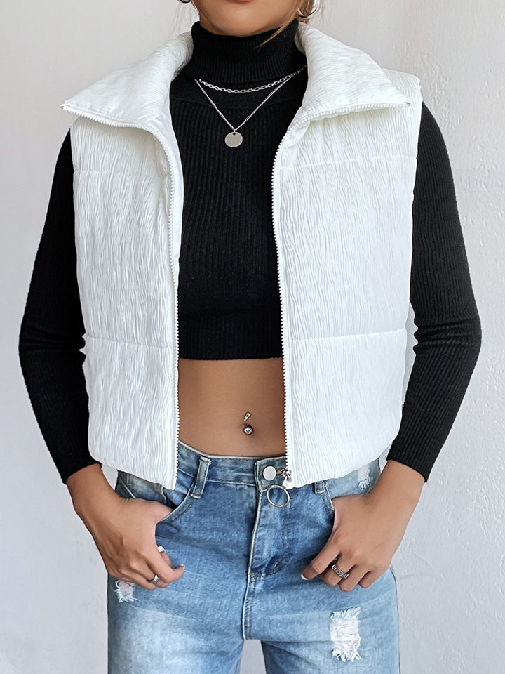 Zip-Up Collared Vest