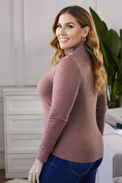 Plus Size Mock Neck Long Sleeve Top