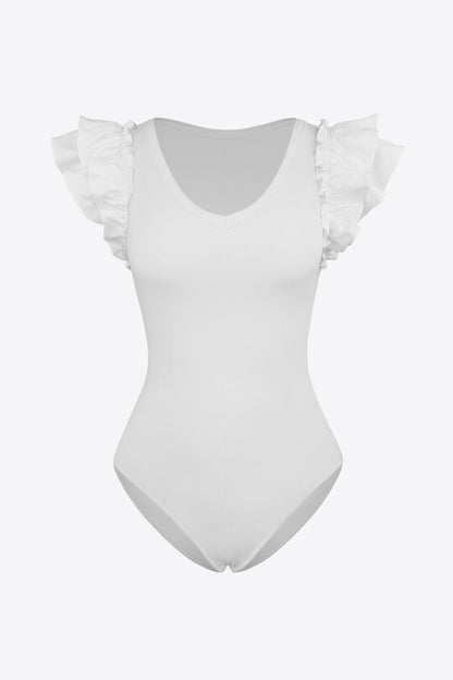 Ruffled Plunge Bodysuit