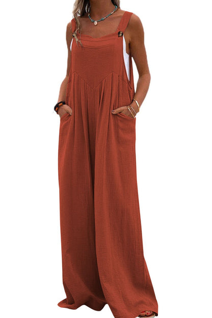 Sleeveless Wide Leg Jumpsuit with Pockets