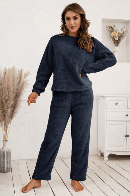 Teddy Raglan Sleeve Lounge Set