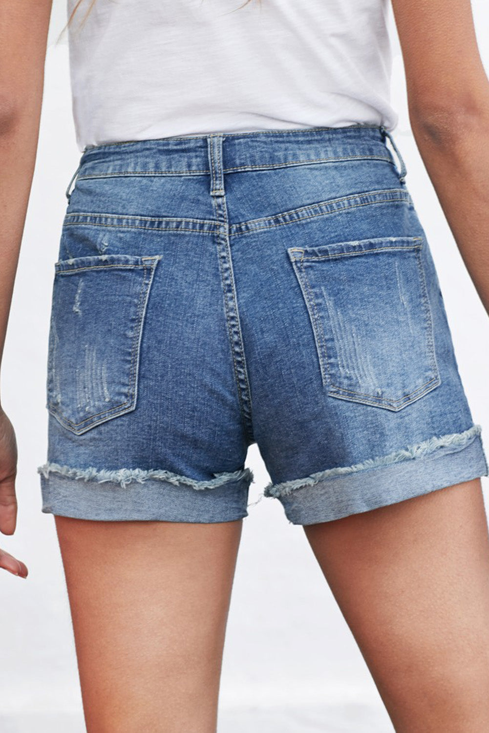 Patchwork Denim Shorts