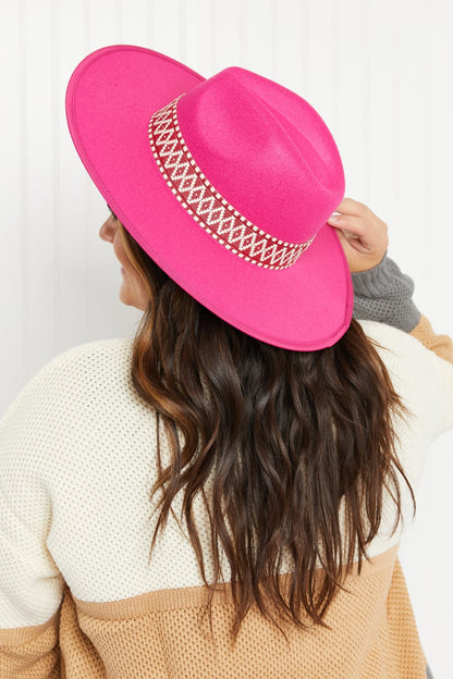 Fame Style Icon Geometric Band Fedora Hat