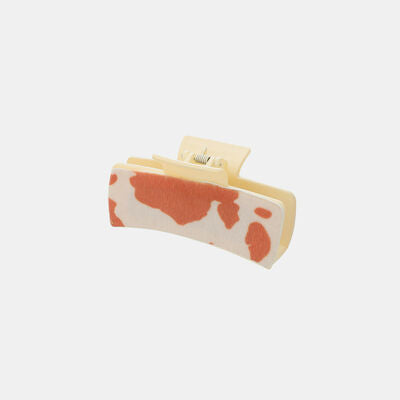 Cow Print PU Leather Acrylic Hair Claw Clip