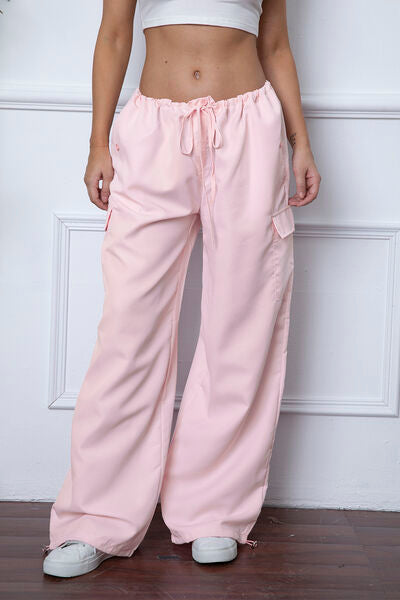 Drawstring Waist Pants with Pockets