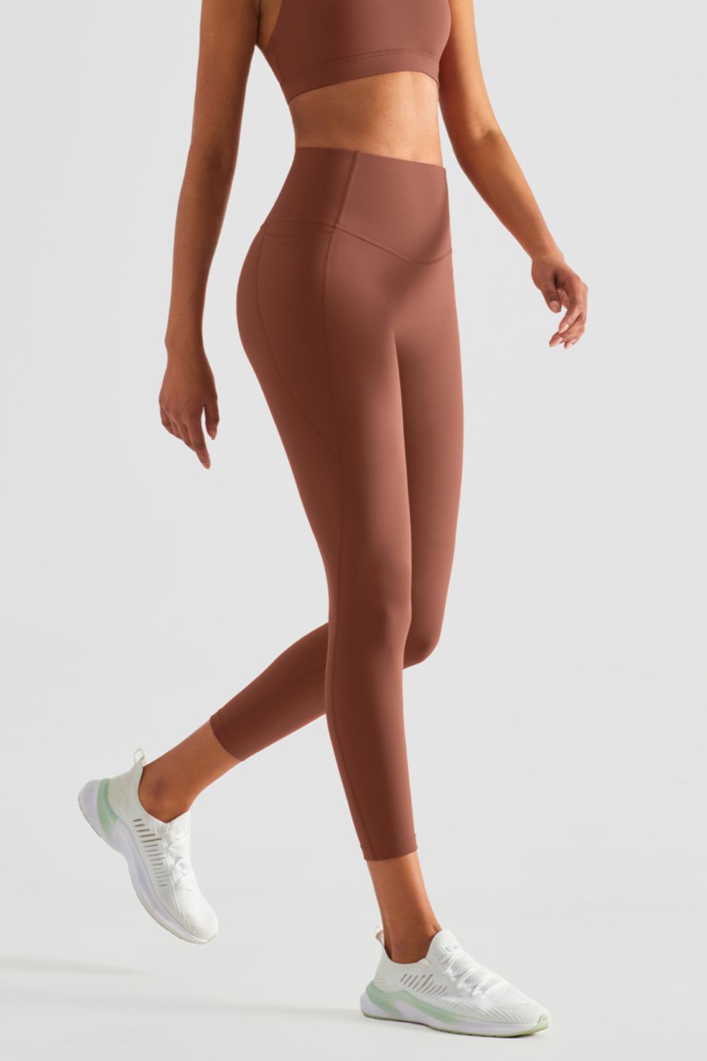 Wide Waistband Sports Leggings with Pockets