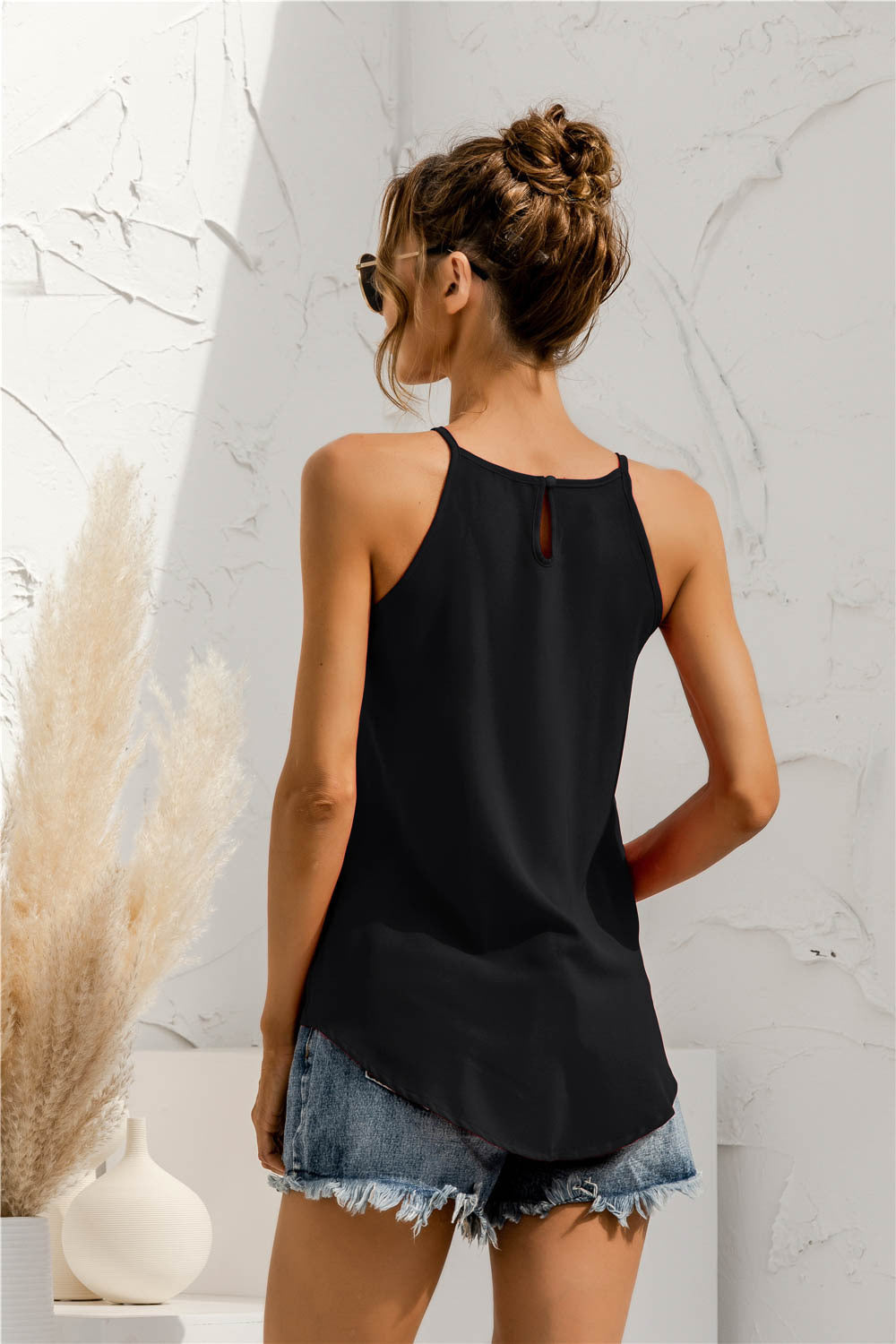 Grecian Neck Keyhole Sleeveless Top