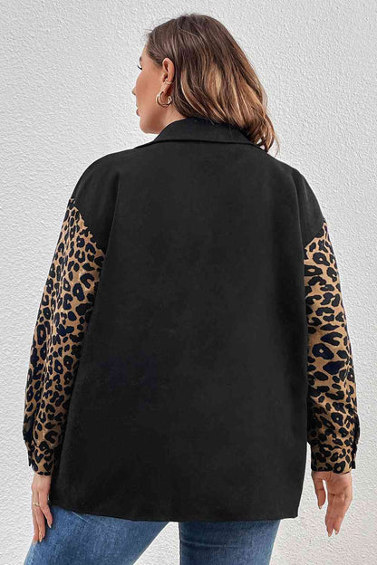 Plus Size Leopard Shacket