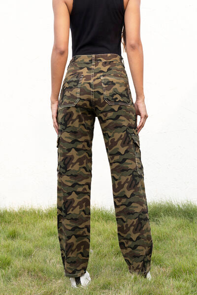 Camouflage Straight Leg Cargo Pants