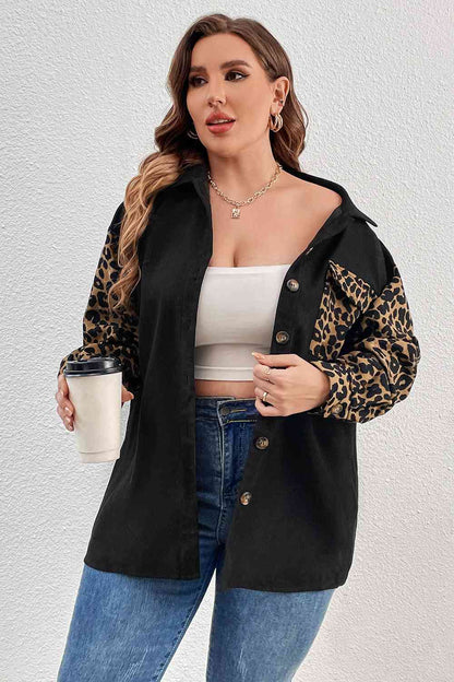 Plus Size Leopard Shacket